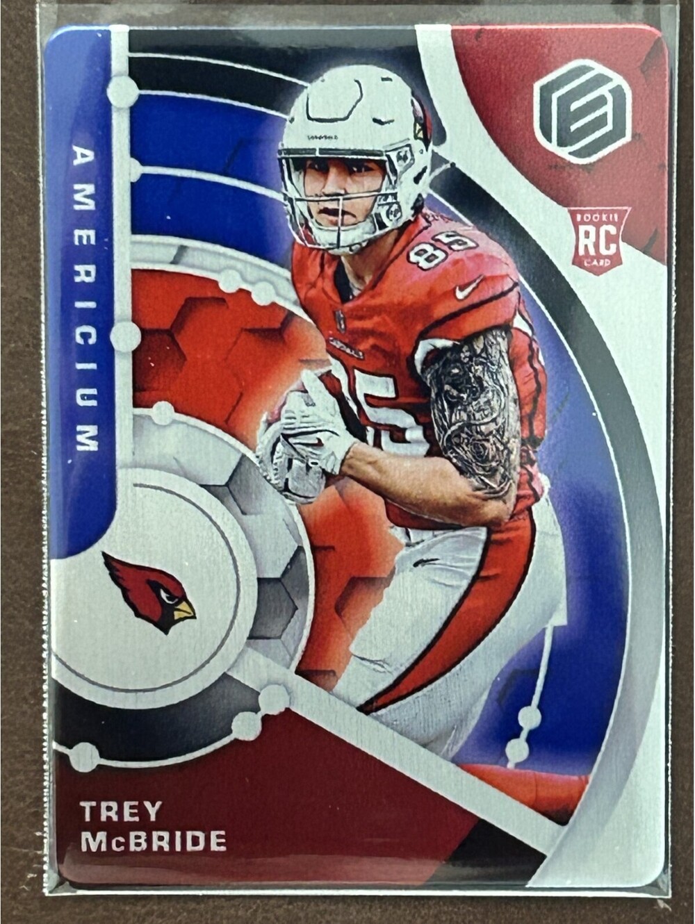 2022 NFL TE TREY MCBRIDE ROOKIE PANINI ELEMENTS COBALT METAL #’d /95 RC #113 NM